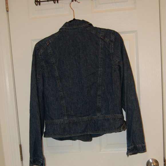 Jones New York Women's Denim Blue Jean Jacket W/Side Zipper Size 4 - Picture 7 of 12